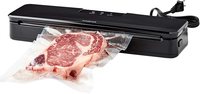 Anova Culinary Vacuum Sealer, Slim & Compact, Includes 10 Pre-Cut Bags (BPA-Free), Wet &…