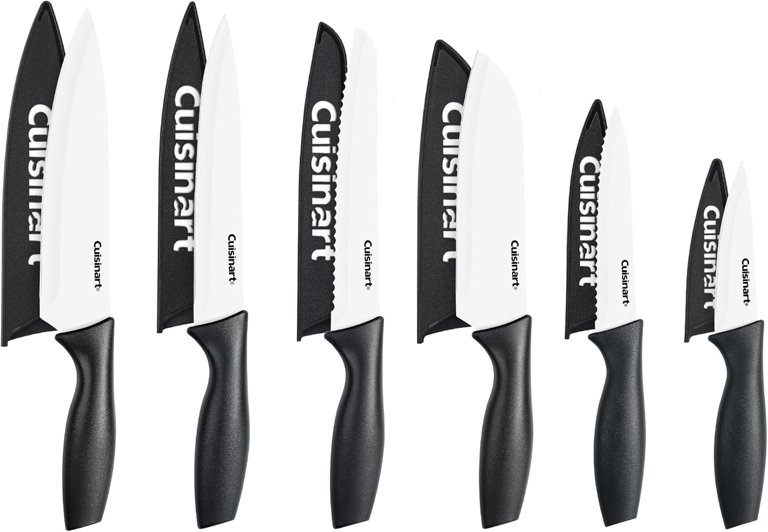 Cuisinart Knife Set, 12pc Ceramic Coated Knife Set with 6 Blades & 6 Blade Guards,…