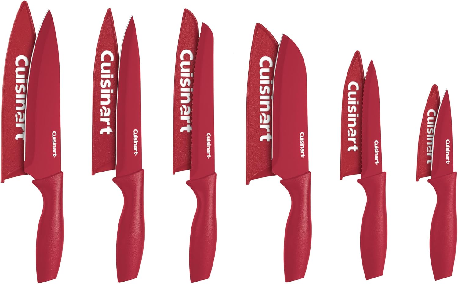 Cuisinart Knife Set, 12pc Ceramic Coated Knife Set with 6 Blades & 6 Blade Guards,…