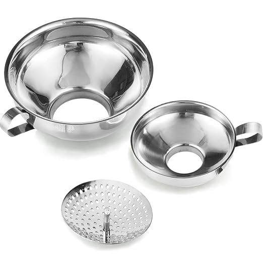 Delove Canning Funnel with Strainer for Wide and Regular Mason Jars - Wide-Mouth Funnels…