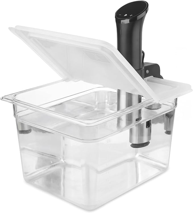 EVERIE Sous Vide Container 12 Quart EVC-12 with Collapsible Hinged Lid Compatible with…