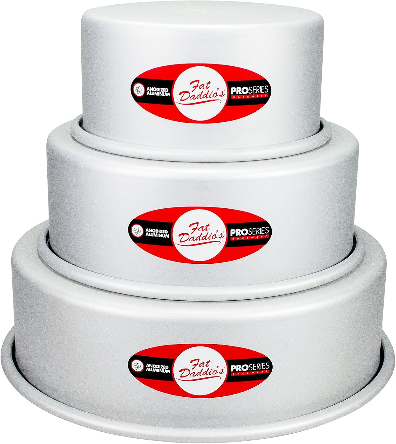 Fat Daddio's Anodized Aluminum 3-Tiered Round Cake Pan Set