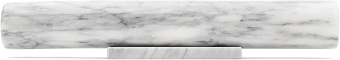 Fox Run French Marble Rolling Pin with Base, White, 3" x 12" x 3" Roller