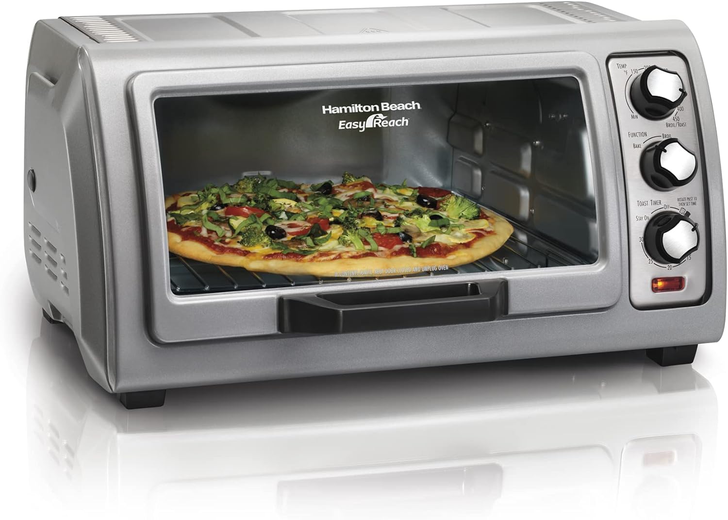 Hamilton Beach 6 Slice Countertop Toaster Oven With Easy Reach Roll-Top Door