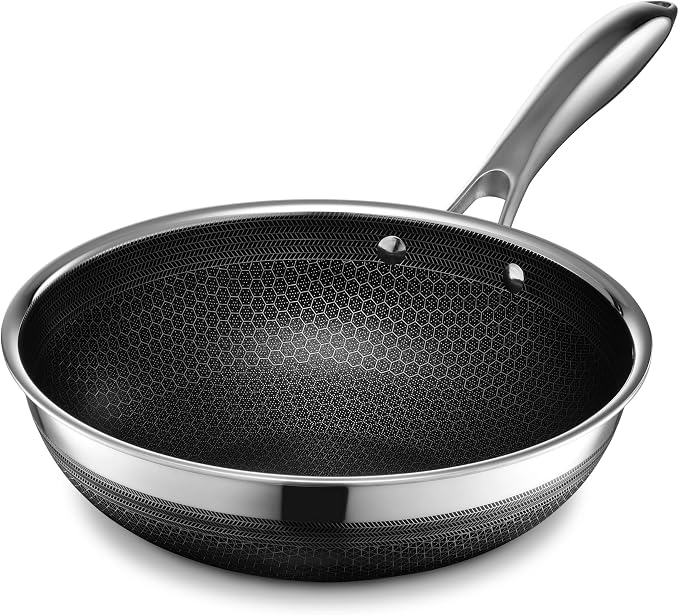 HexClad Hybrid Nonstick 10-Inch Wok, Stay-Cool Handle, Dishwasher-Friendly, Oven-Safe Up…
