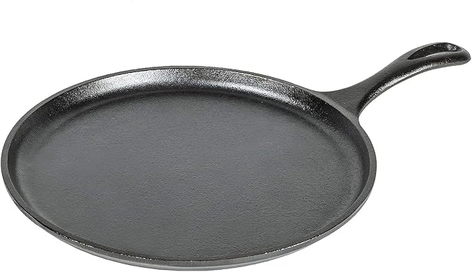 Lodge Round Seasoned Cast Iron Griddle - Round-Shaped, Pre-Seasoned Iron Griddle Pan -…
