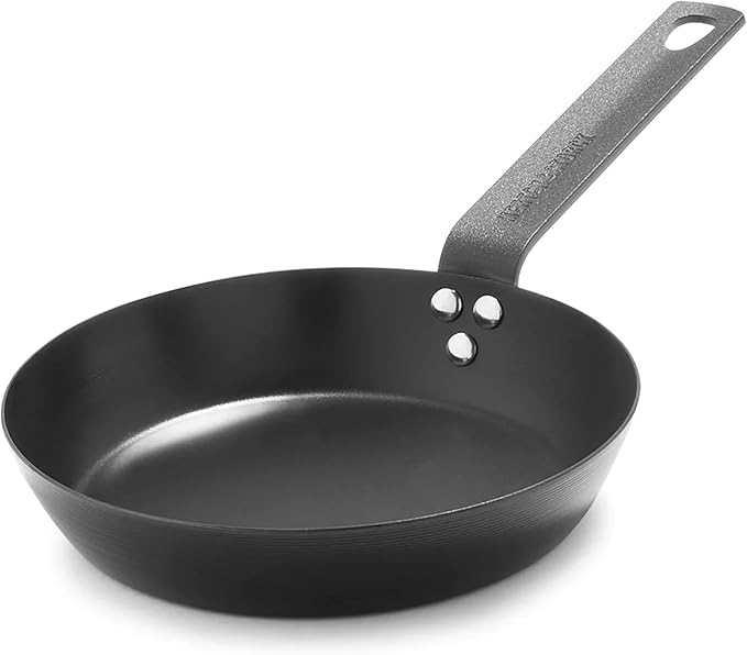 Merten & Storck Pre-Seasoned Carbon Steel 8” Frying Pan Skillet, Use on Induction, Stove…