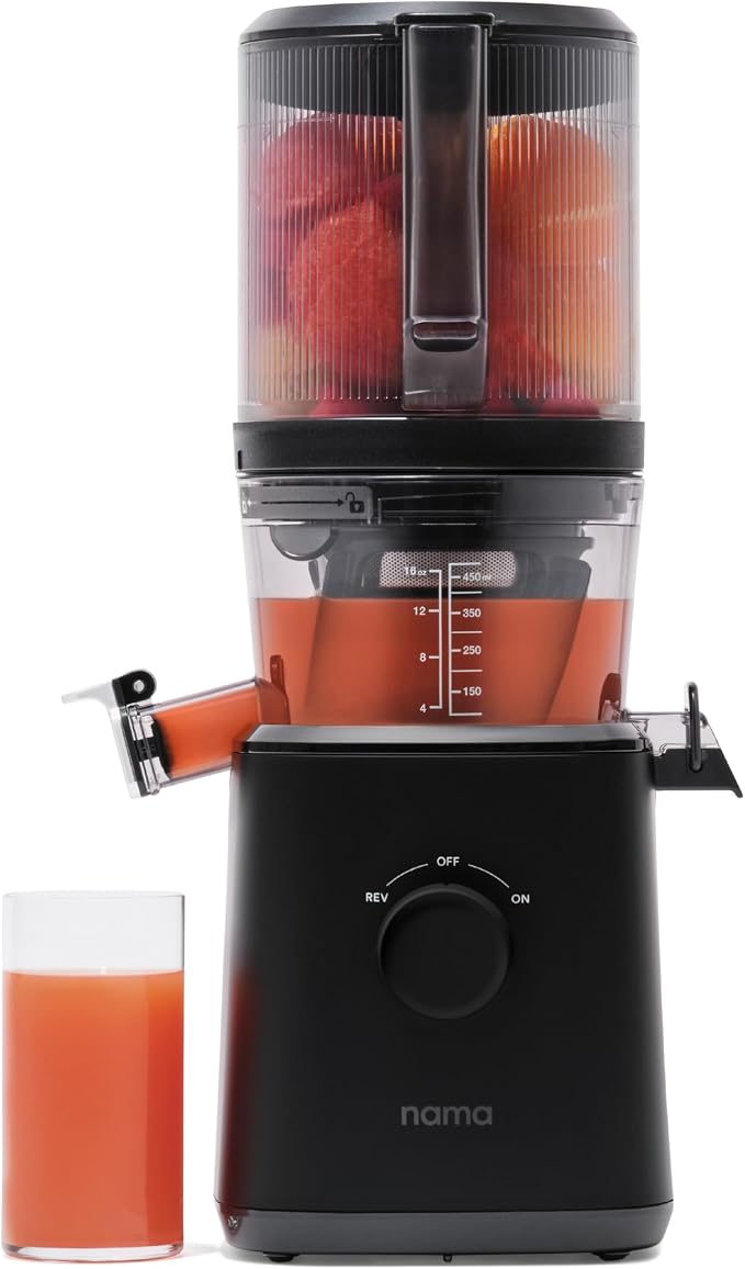 Nama J2 Cold Press Juicer – Self Feeding for Hands-Free Operation with Wide Mouth Hopper…