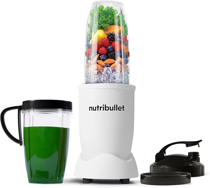 nutribullet Pro Personal Blender, Shakes, Smoothies, Food Prep, and Frozen Blending, 32 Ounce Cup, 24 Ounce Cup, Flip-top Travel Lid, 900 Watt, Matte White, NB9-0901AW