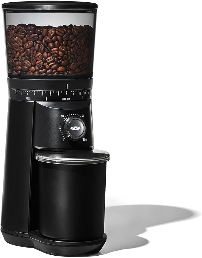 OXO Brew Conical Burr Grinder - Matte Black, Stainless Steel Burrs, One-Touch Automatic…