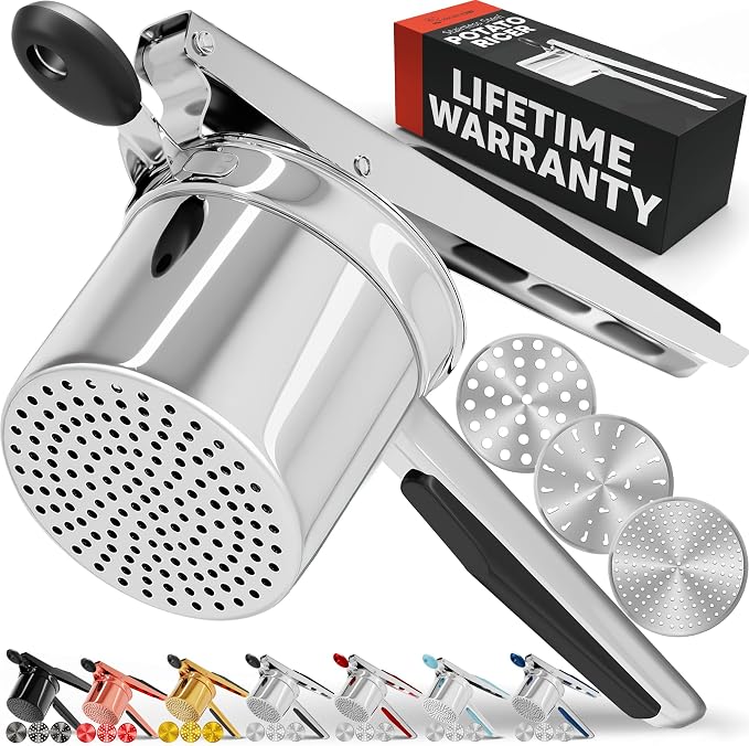 PriorityChef Large 15oz Potato Ricer With 3 Discs
