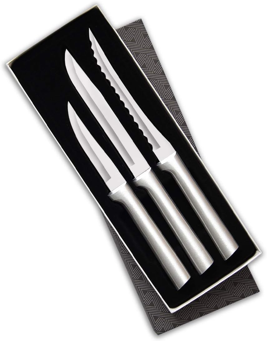 Rada Cutlery Cooking Essentials Gift Set (S49), 3-Piece Knife Set, Stainless Steel Blades, Silver Handle
