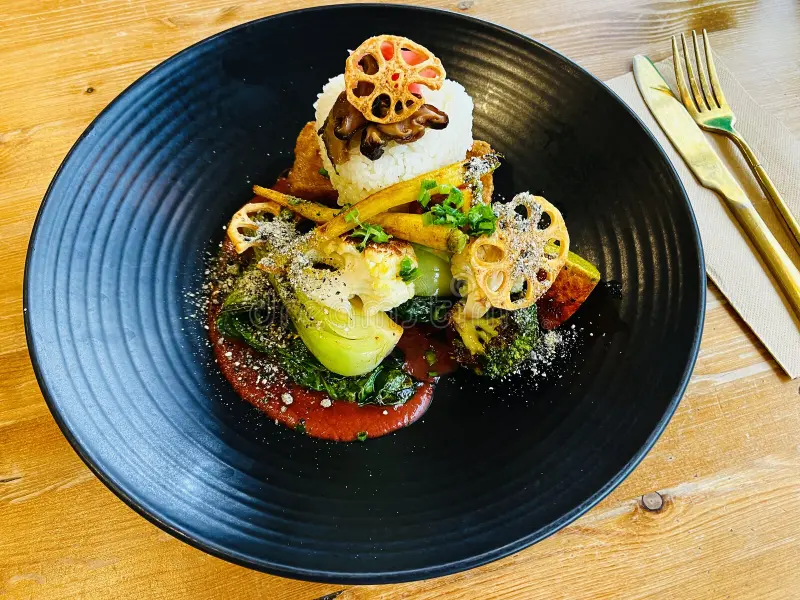 Sesame-Ginger Tofu with Crispy Vegetables