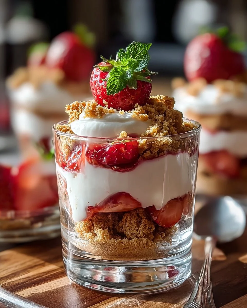 No-Bake Strawberry Cheesecake Parfait