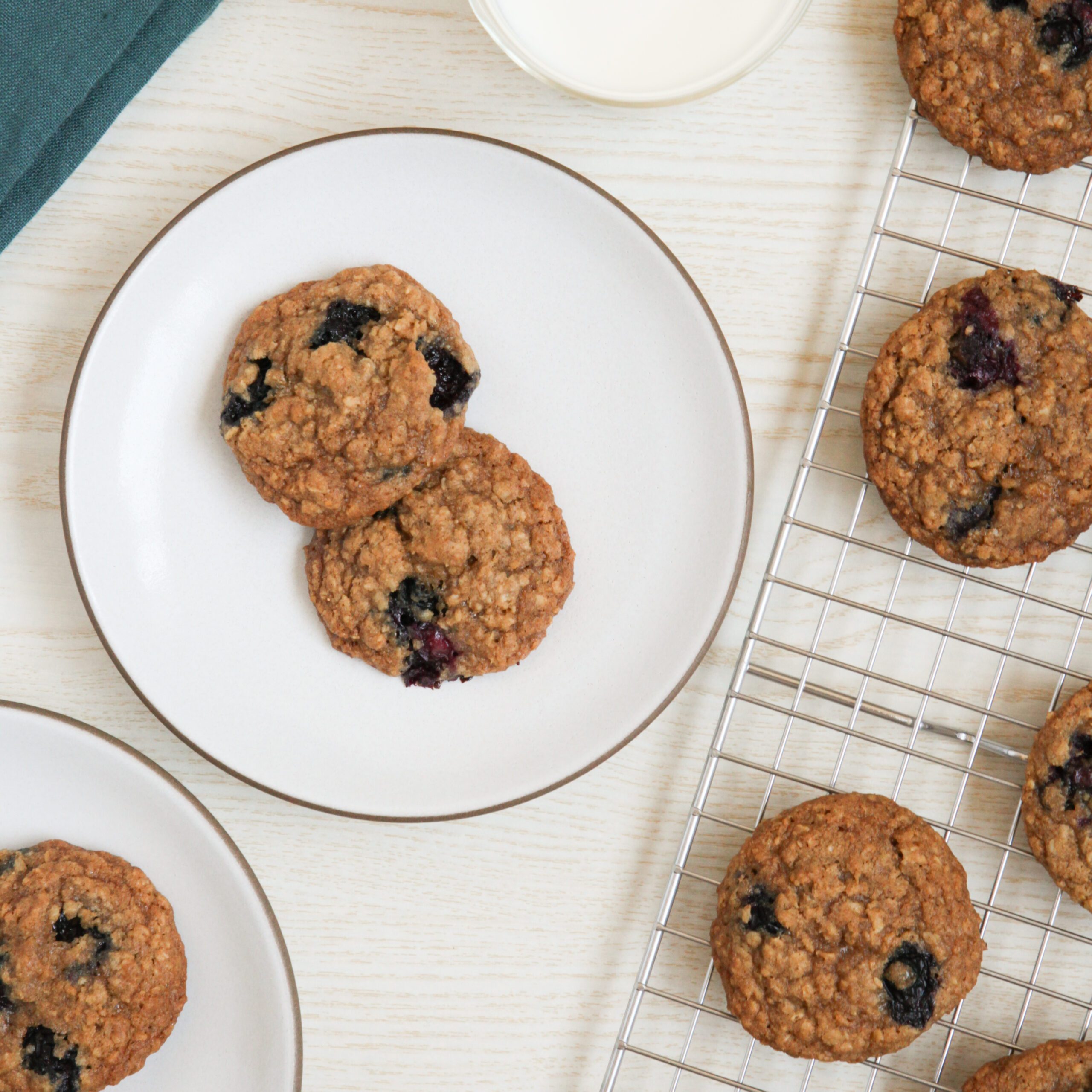 One-Bowl Blueberry Oatmeal Cookies