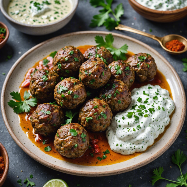 Pallas’s Cat-Inspired Spiced Lamb Kofta with Tzatziki