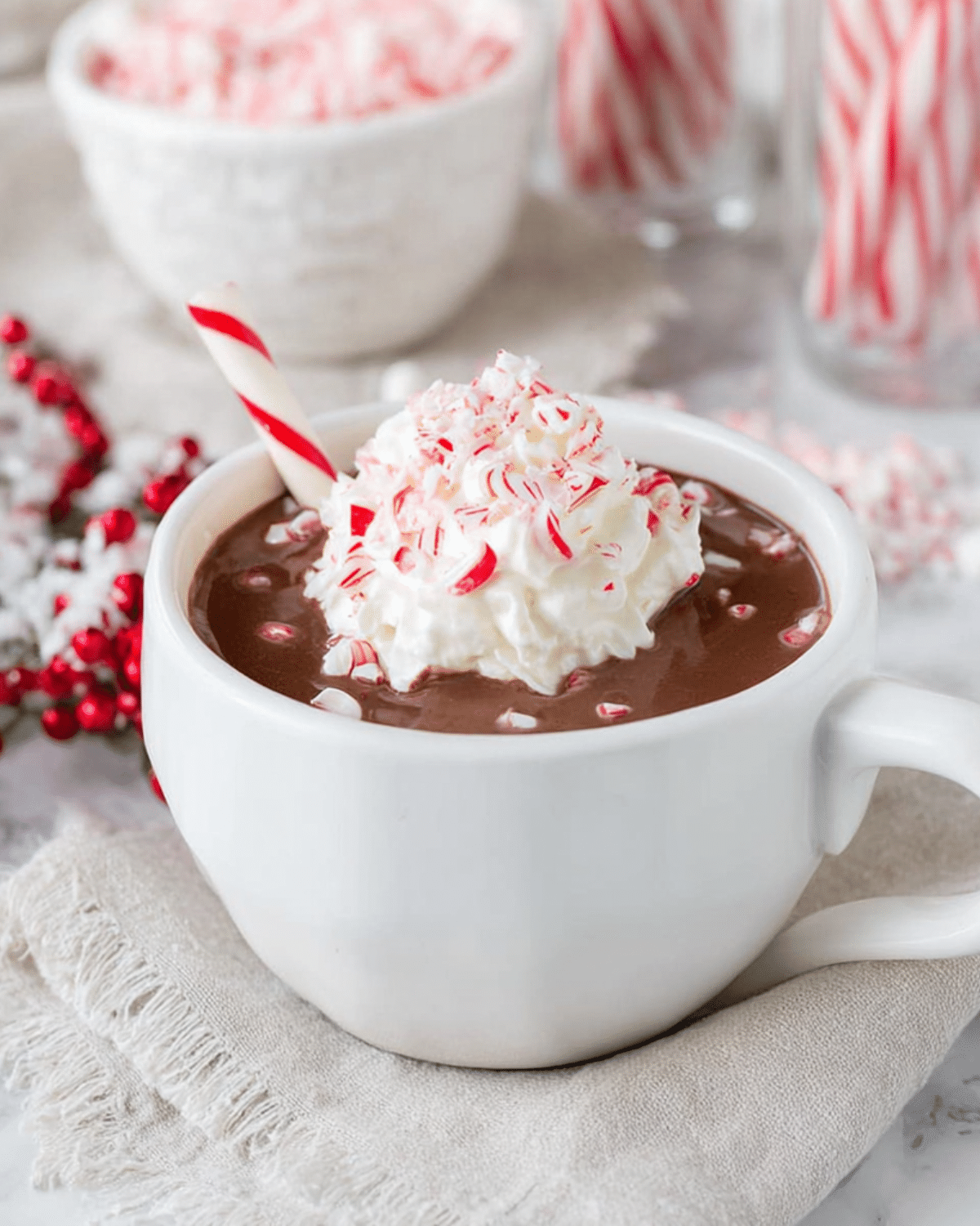 Arendelle-Inspired Snowy Peppermint Hot Cocoa