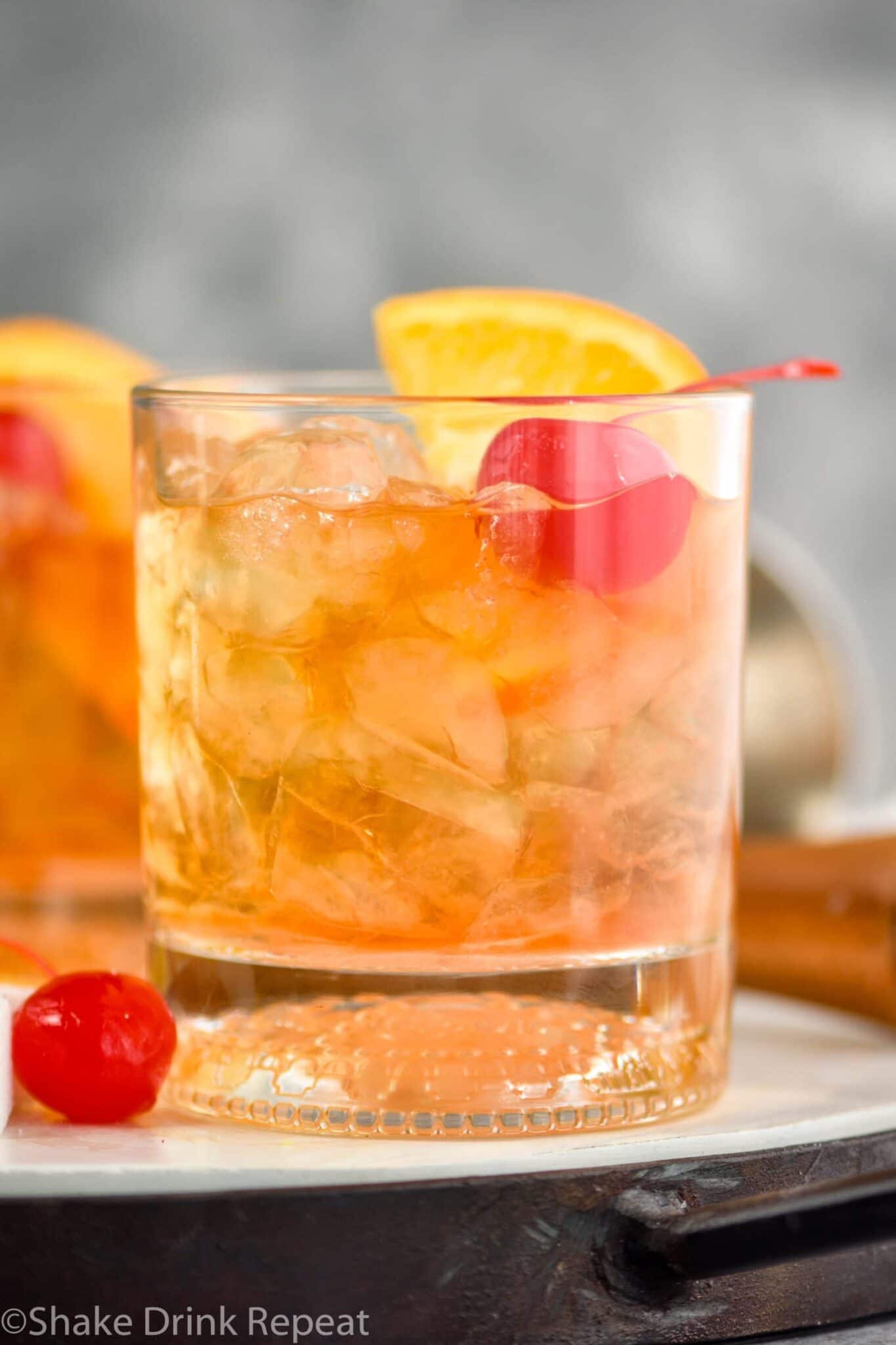 Michigan Cherry and Whiskey Old Fashioned Cocktail
