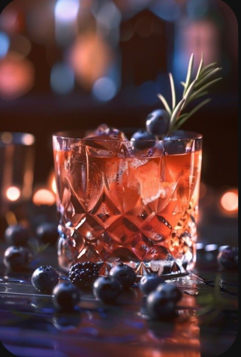 Smoky Blueberry Old Fashioned