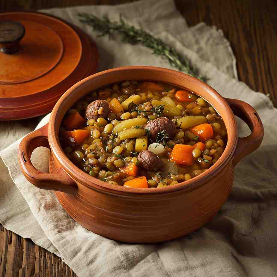Rustic Provinois Lentil and Vegetable Stew with Herbs