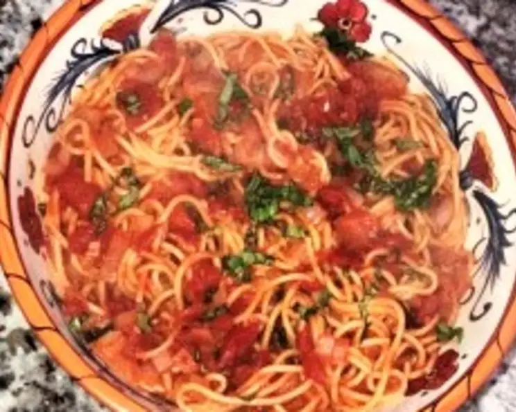 Wood-Fired Tomato and Basil Spaghetti