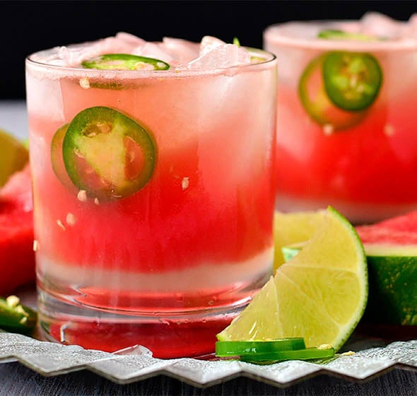 Frozen Watermelon and Jalapeño Margarita