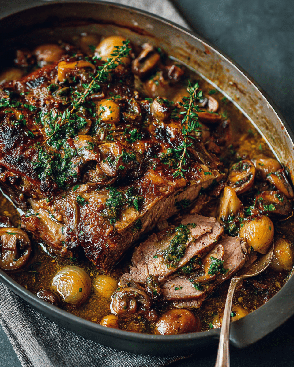 Slow-Roasted Mediterranean Lamb with Garlic and Herbs
