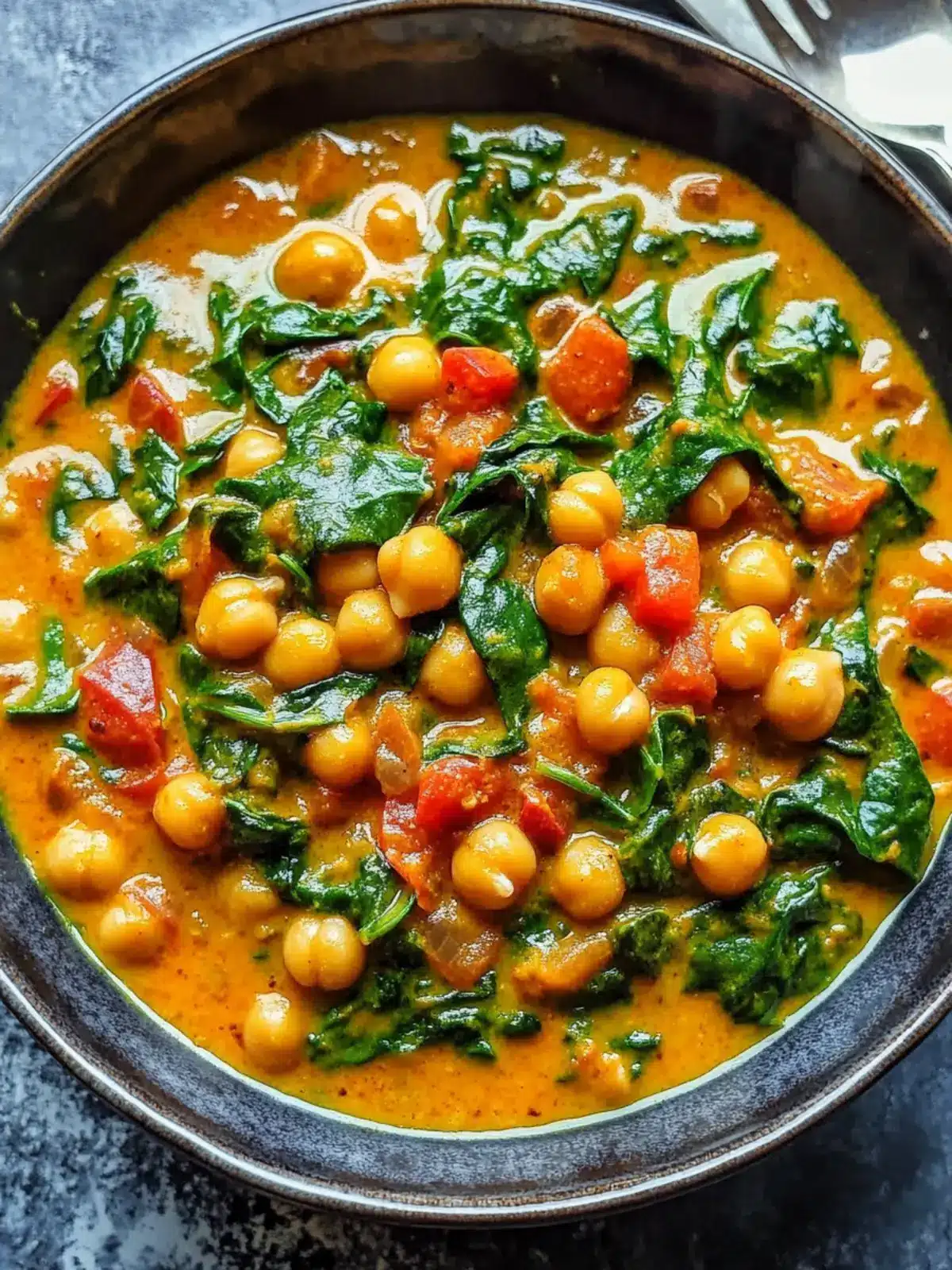 Smoky Chickpea and Spinach Curry