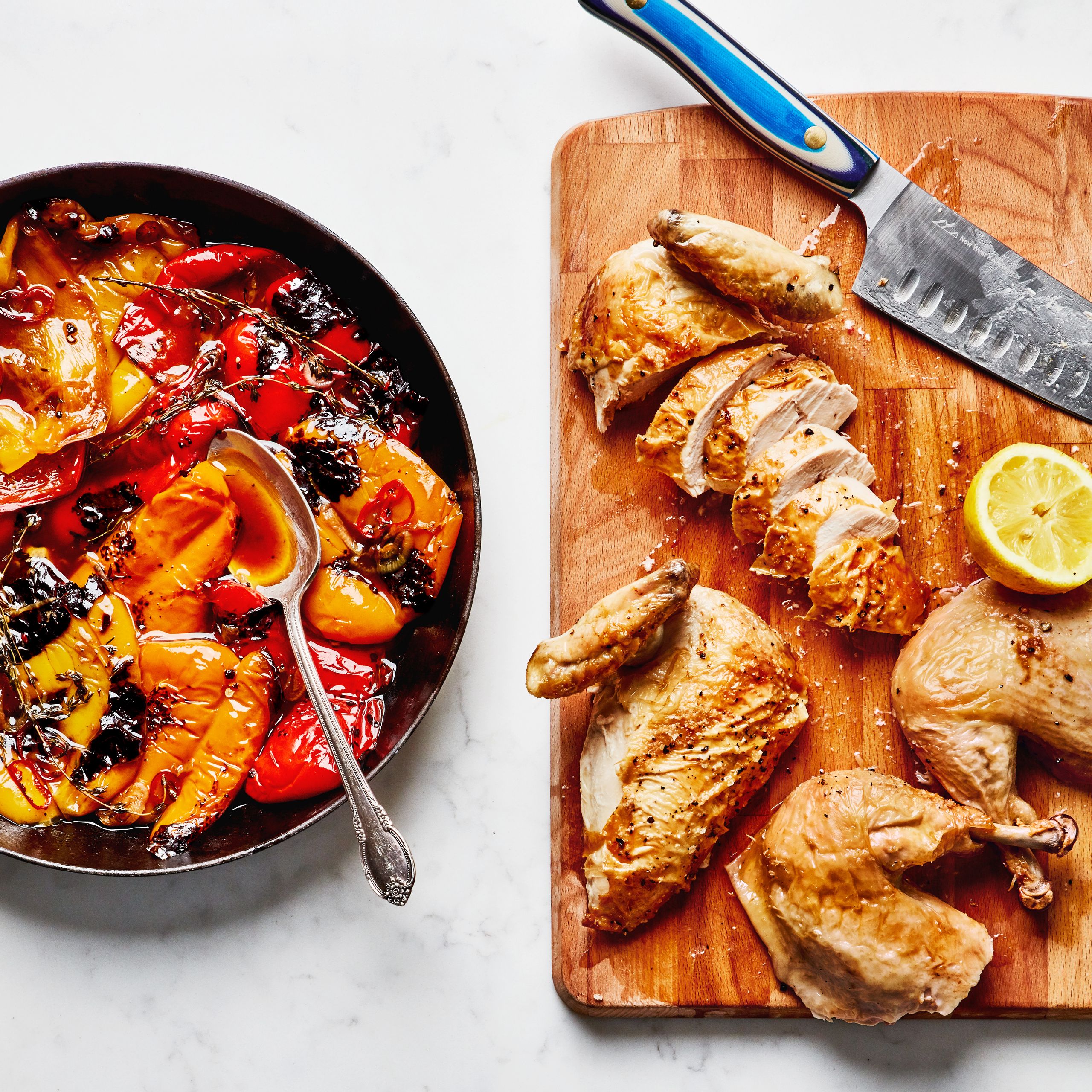 Sautéed Chicken with Roasted Bell Peppers and Regional Herb Sauce