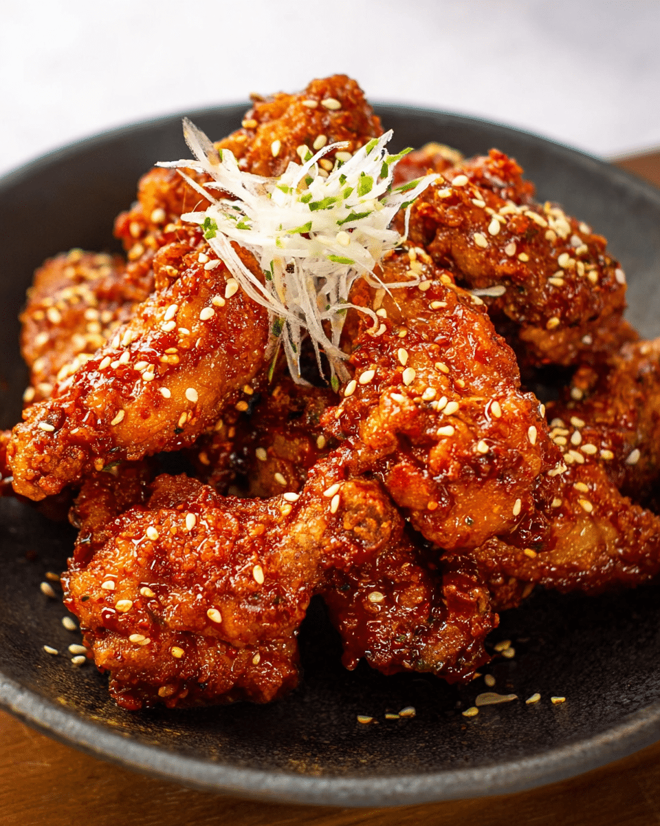 Double-Fried Korean Chicken with Spicy Garlic Sauce