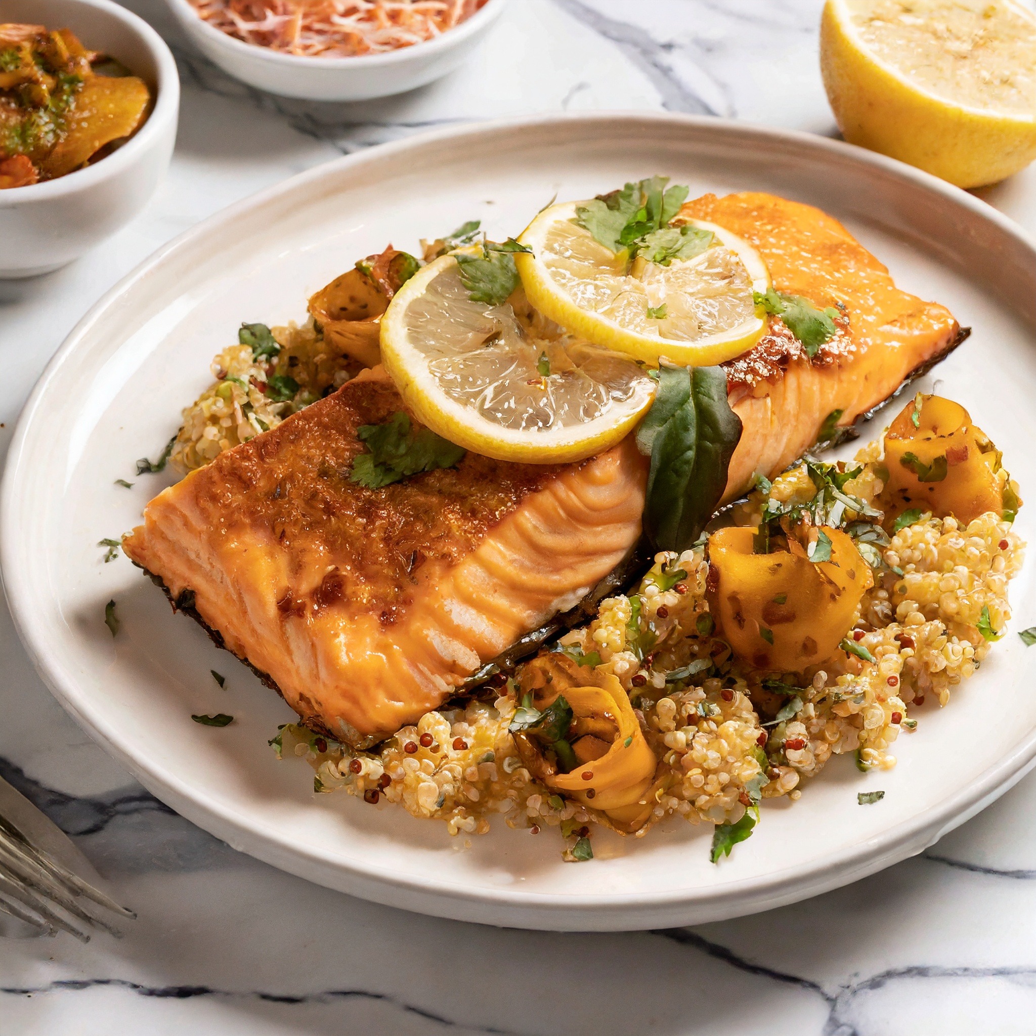 Citrus-Glazed Salmon with Herb Quinoa Salad