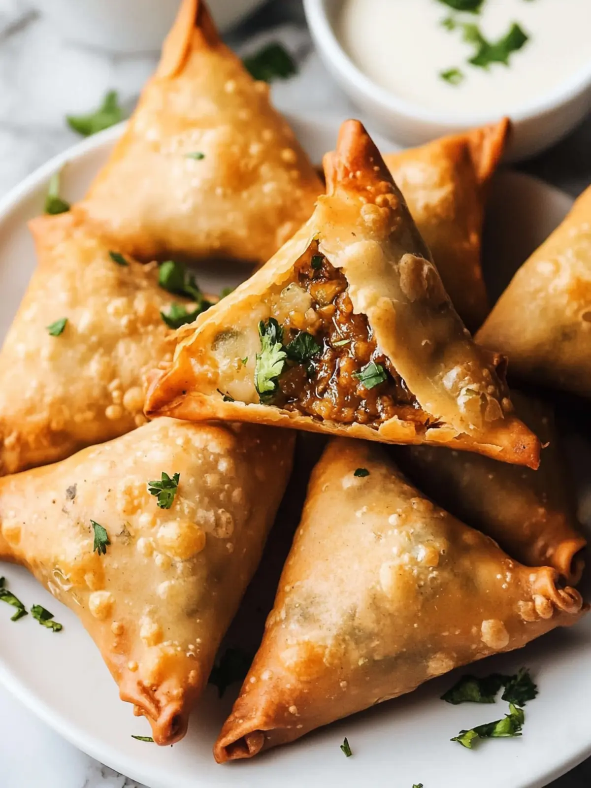Pan-Fried Sambusa with Spiced Beef and Onions