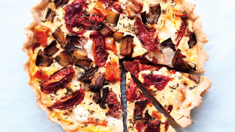 Aperol-Infused Roasted Vegetable Tart with Lemon-Caper Crust