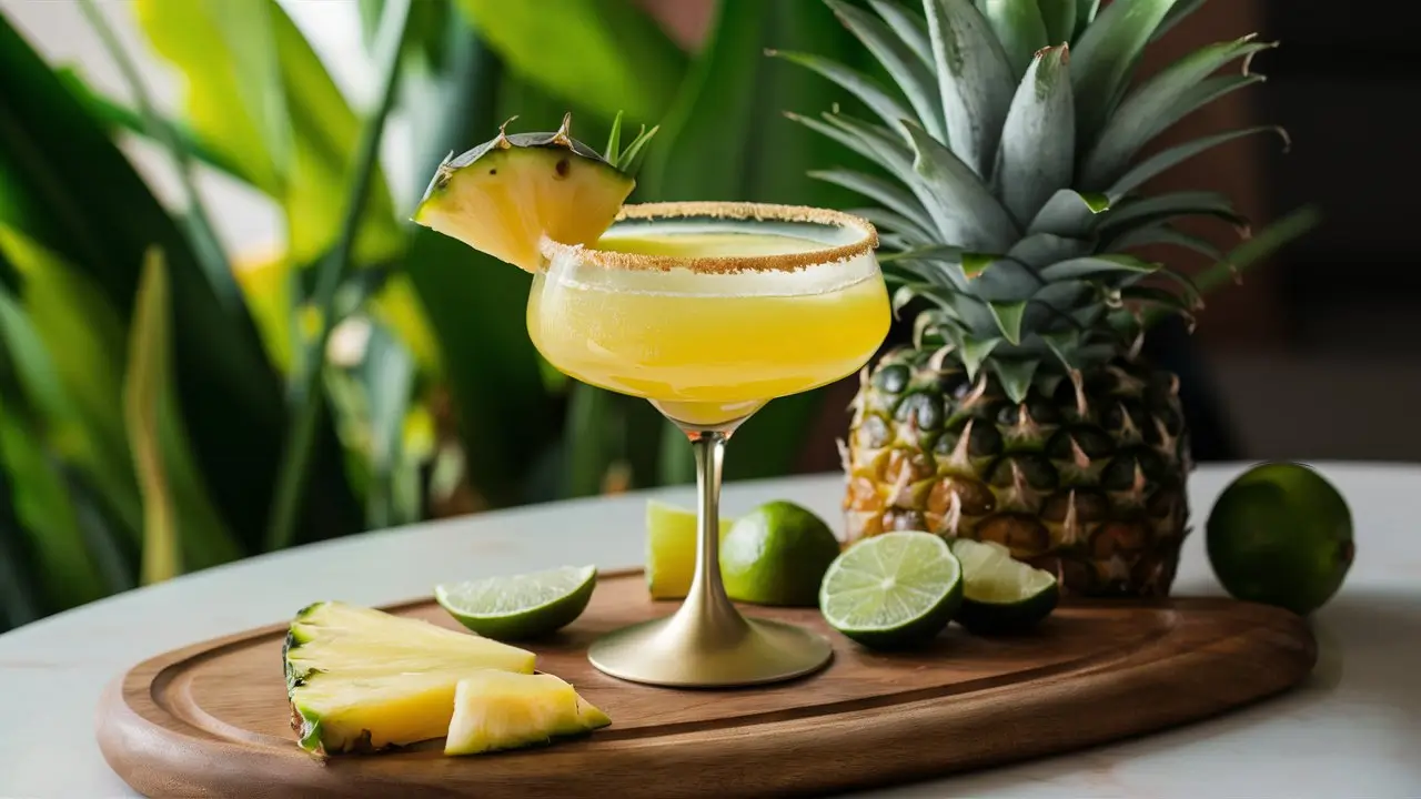Shaken Pineapple Basil Margarita