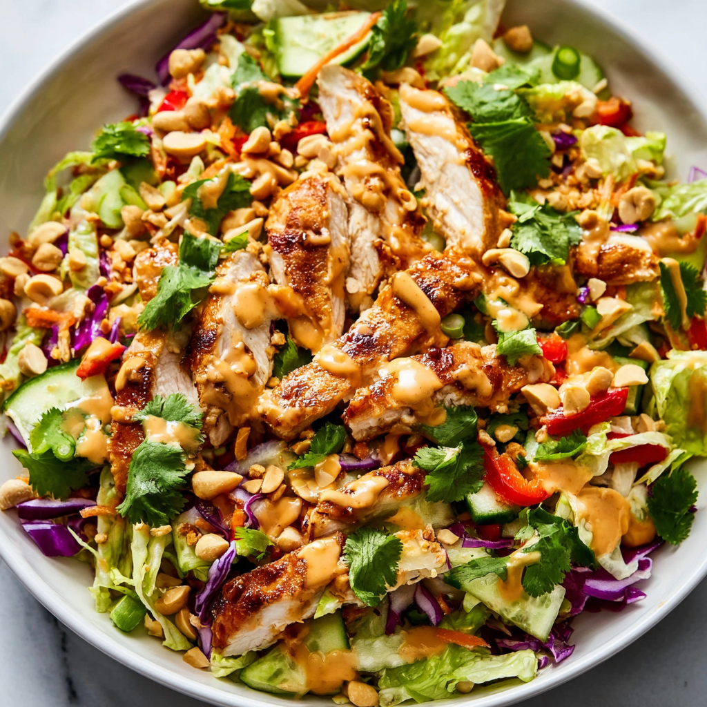 Make-Ahead Thai Chicken Salad with Crunchy Vegetables