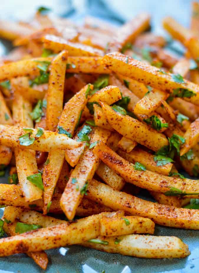 Oven-Roasted Jicama Fries with Chili-Lime Seasoning