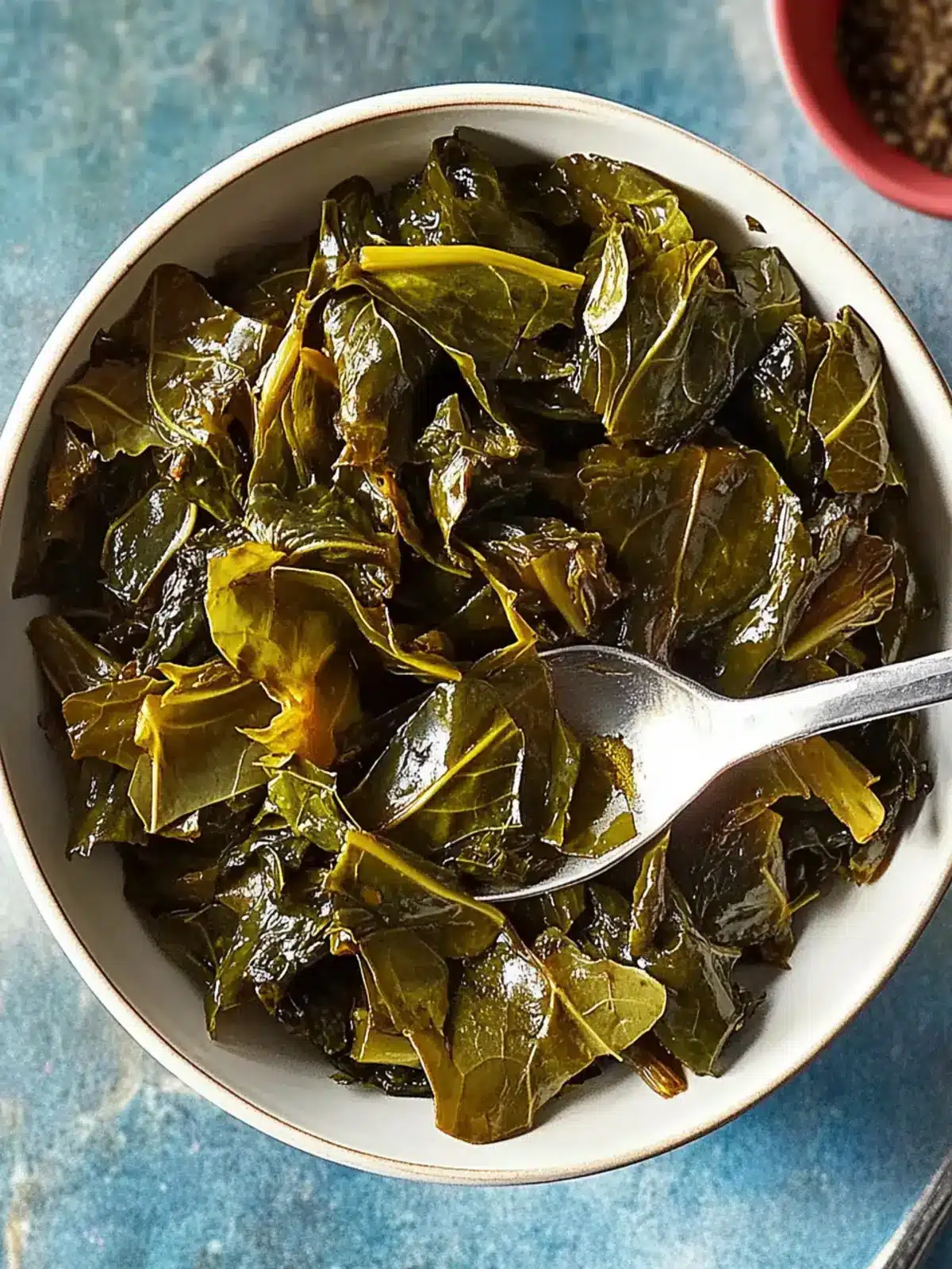 Braised Jerk Collard Greens with Garlic and Scotch Bonnet