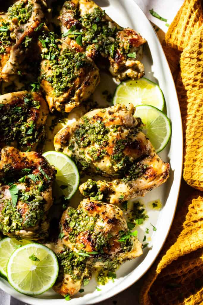 Pan-Seared Chicken Thighs with Cilantro-Lime Chimichurri