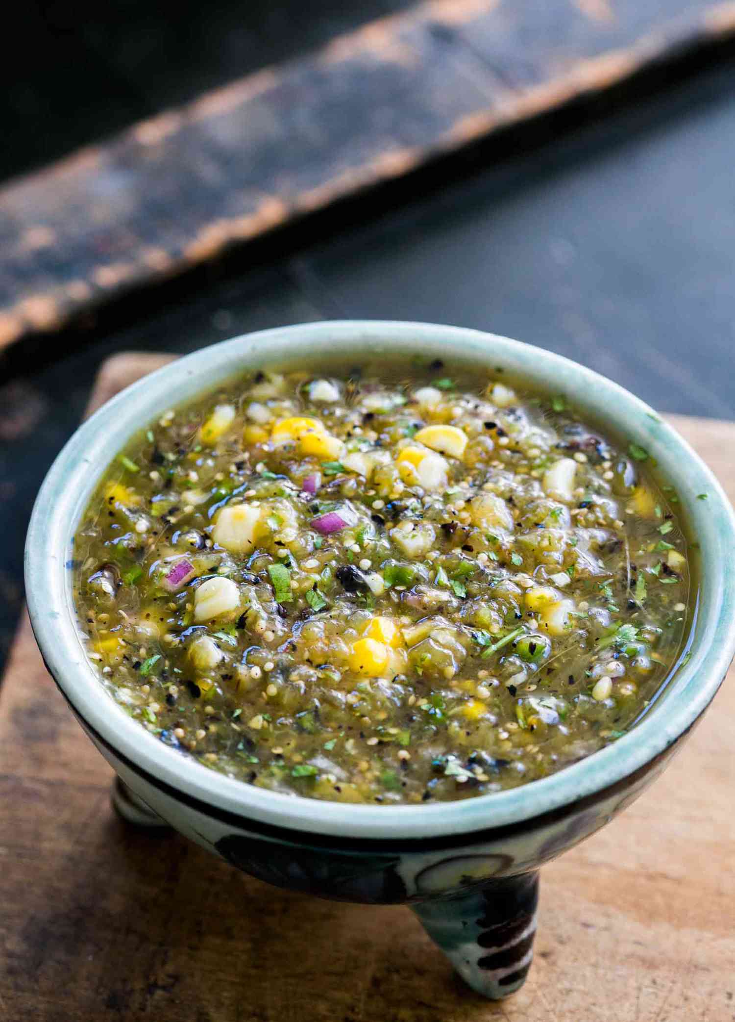 Grilled Tomatillo Salsa with Sweet Pineapple