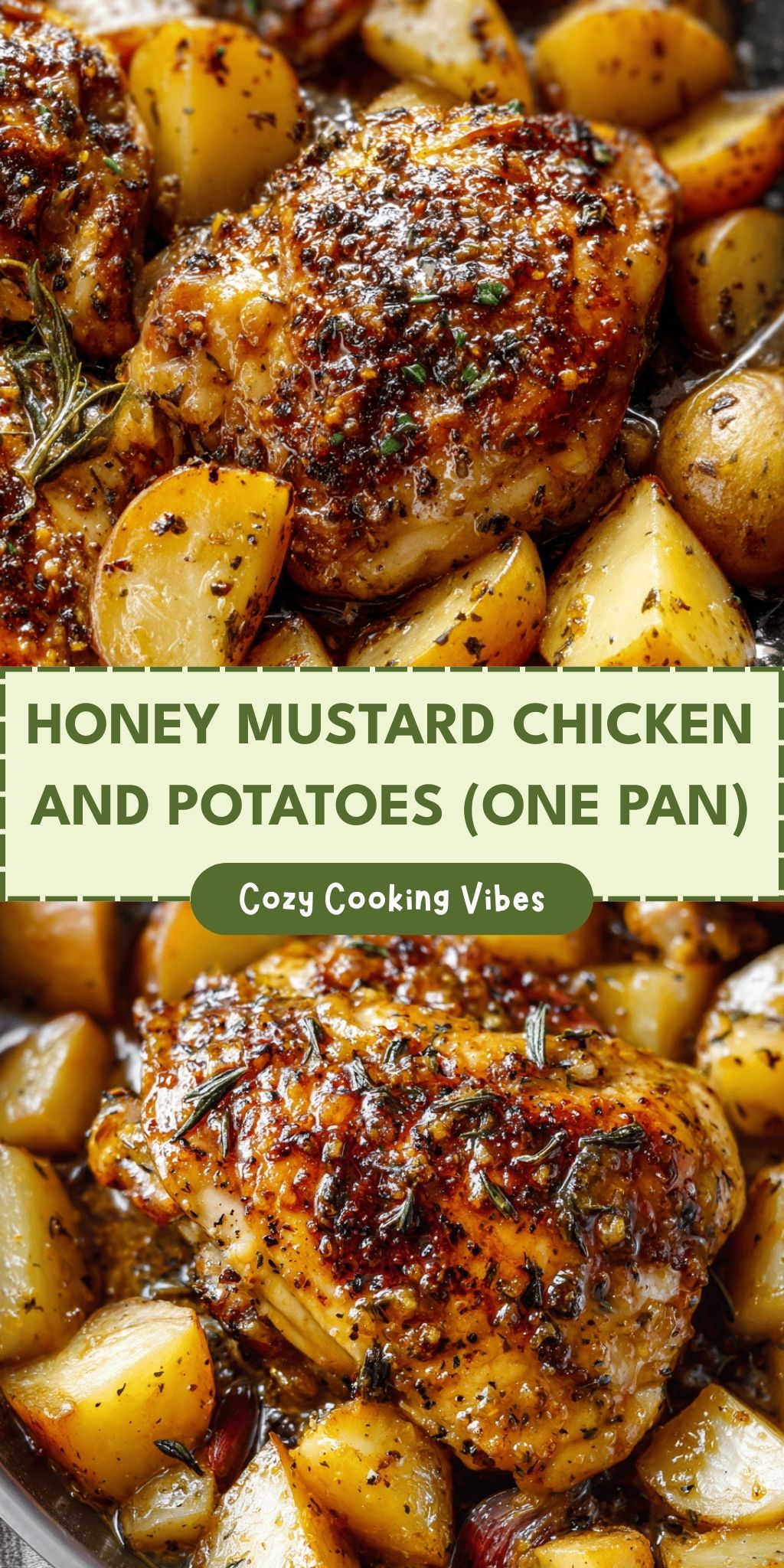 Pan-Seared Chicken with Honey Mustard Glaze and Roasted Potatoes