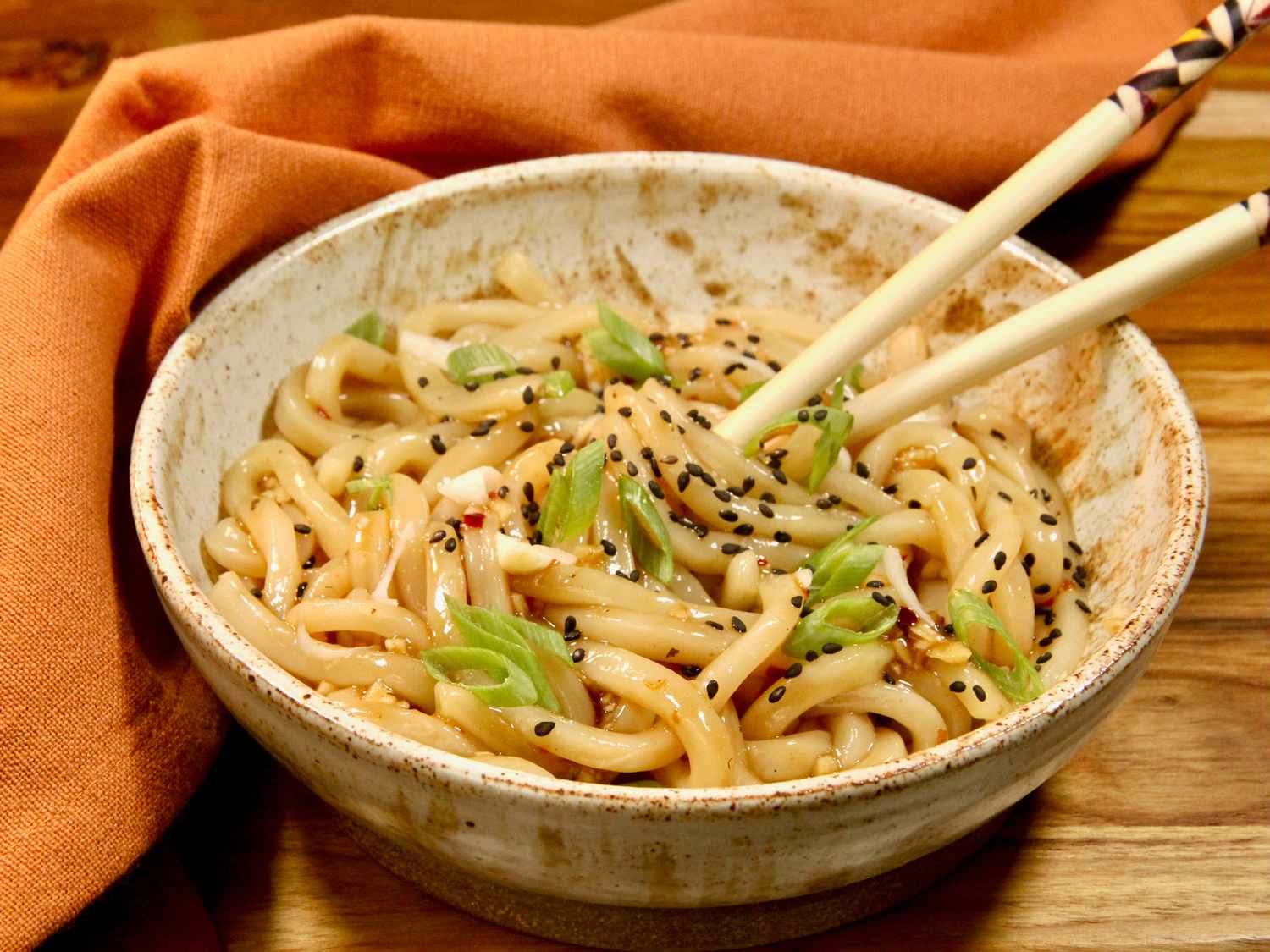 Sautéed Shiitake Mushroom and Garlic Udon Noodles