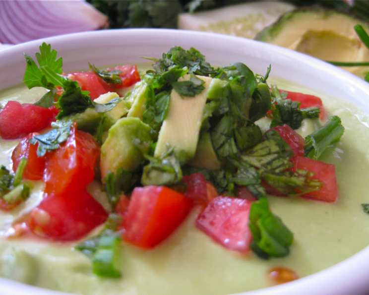 Tomatillo and Avocado Gazpacho with Cilantro and Lime