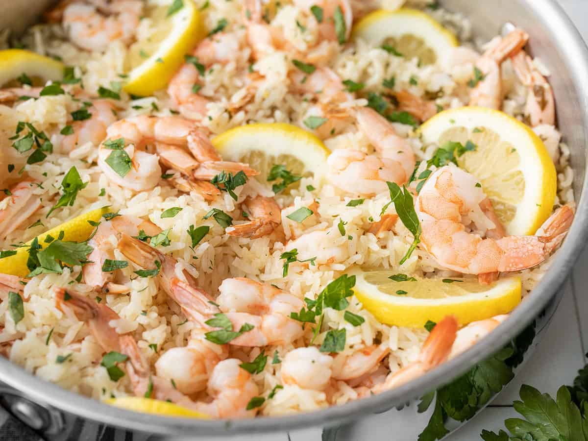 Garlic Butter Sautéed Shrimp with Lemon Parsley Rice