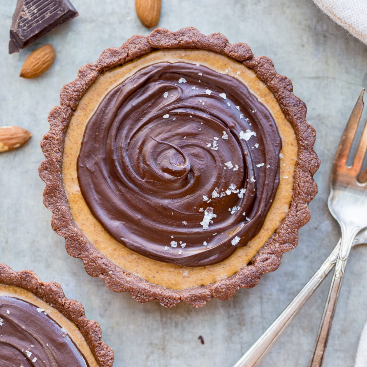 No-Bake Chocolate Almond Ganache Tart