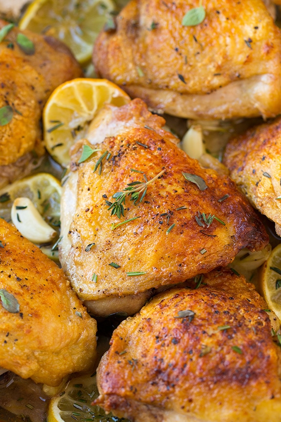 Baked Herb-Rubbed Chicken with Lemon and Thyme