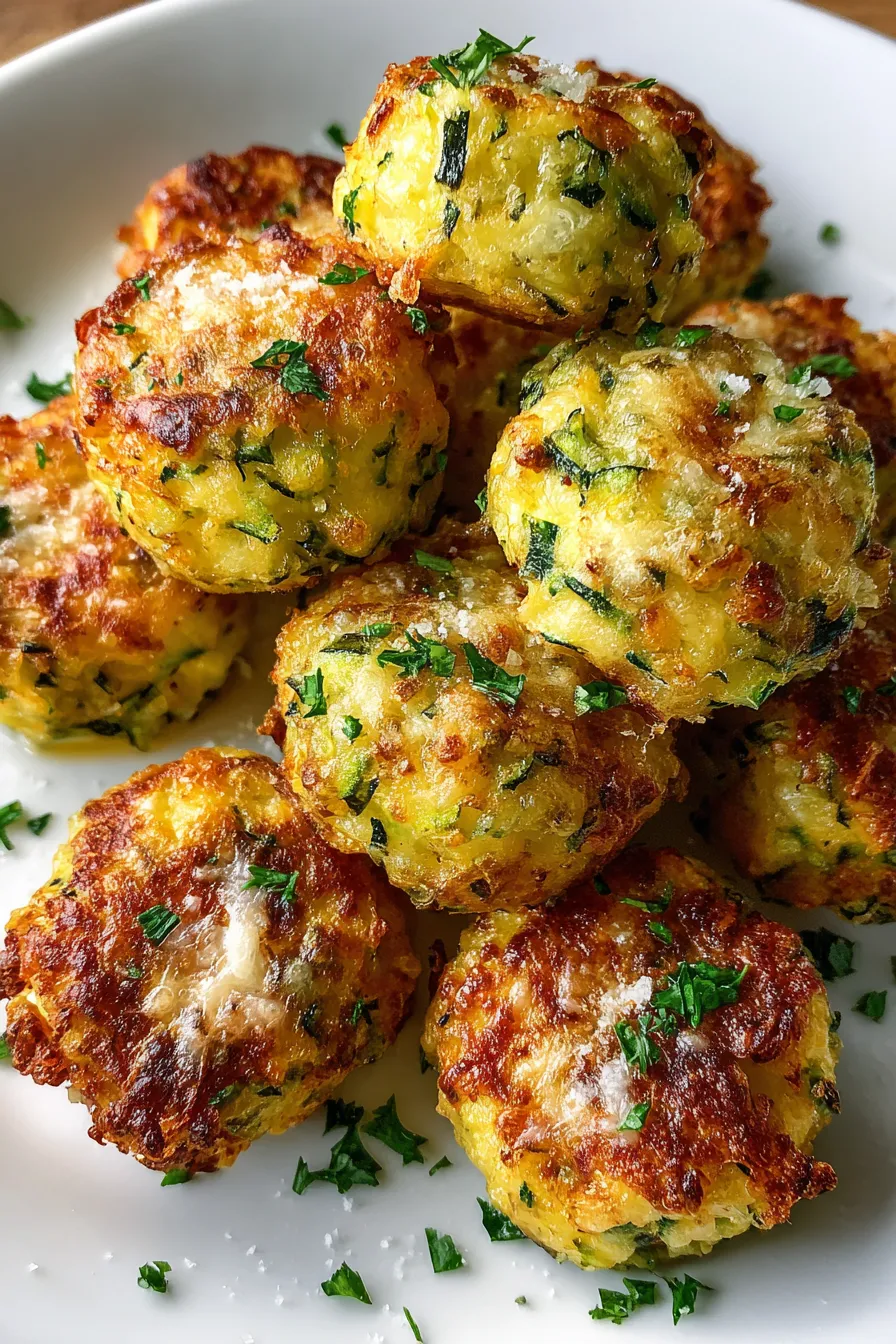 Baked Zucchini Tots with Cheddar and Herb Dip