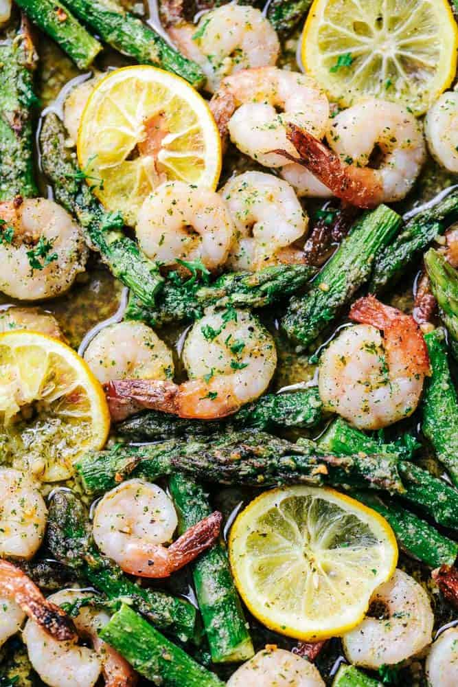 Sautéed Shrimp with Garlic, Lemon, and Asparagus
