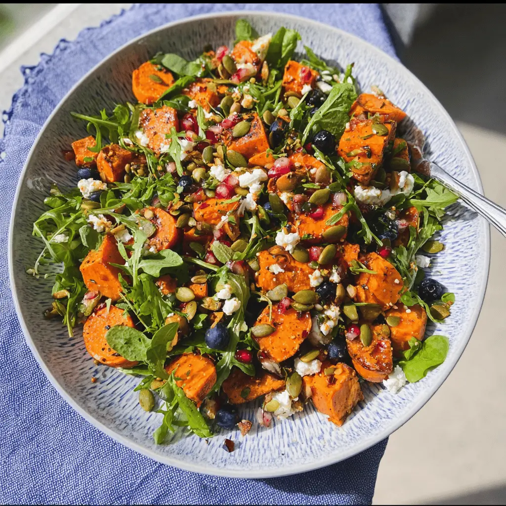 Honey-Lemon Glazed Sweet Potato and Kale Salad