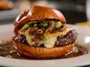Sautéed Breakfast Burgers with Savory Onion Soup Sauce