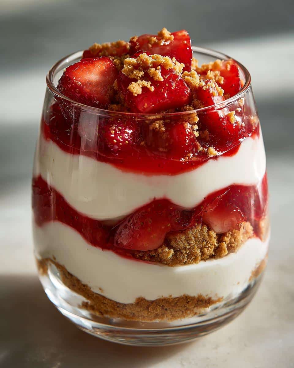 Frozen Strawberry Cheesecake Parfaits